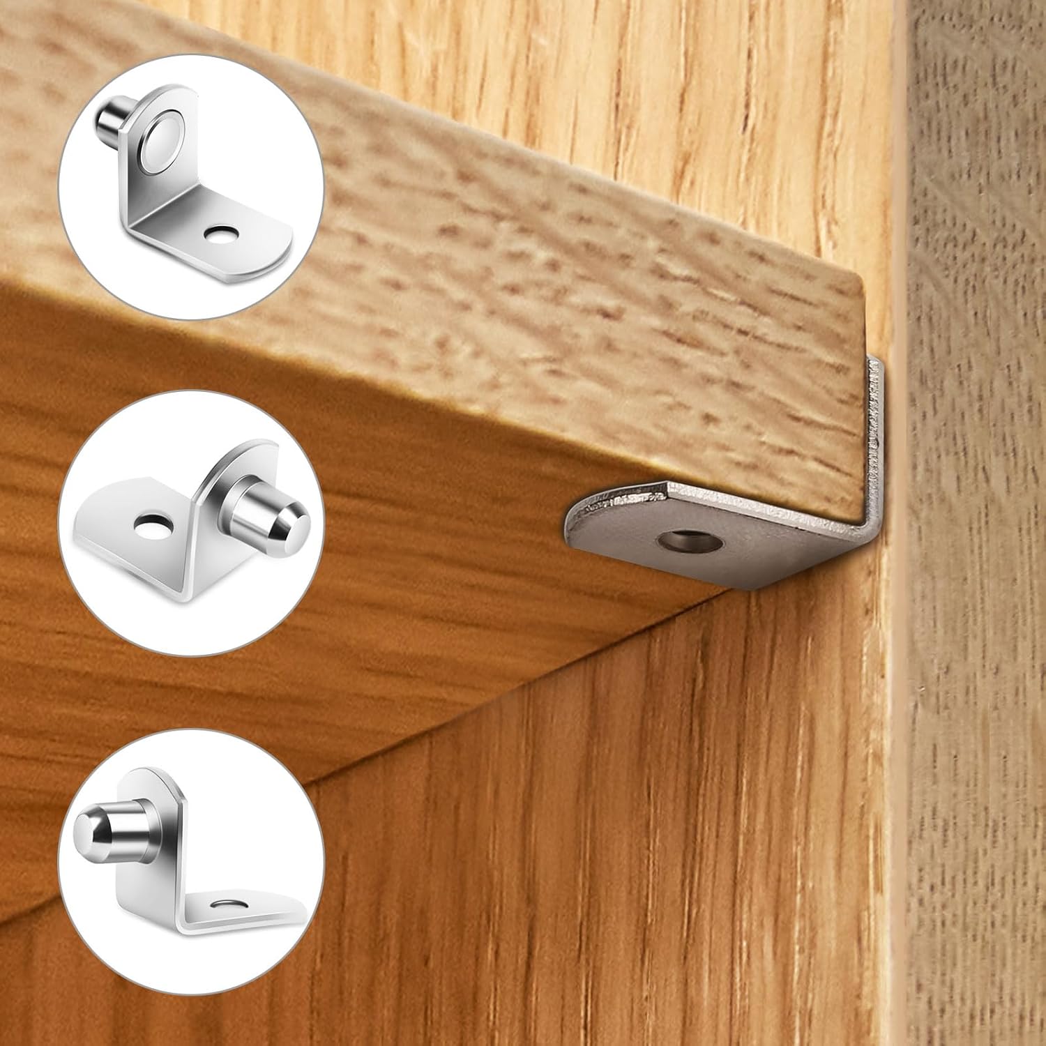 5mm Shelf Support Pegs, Shelf Pegs with Hole, L-Shaped Nickel Plated Shelf Pins Holders for Kitchen Bookcase Cabinet Furniture Support, 50 PCS