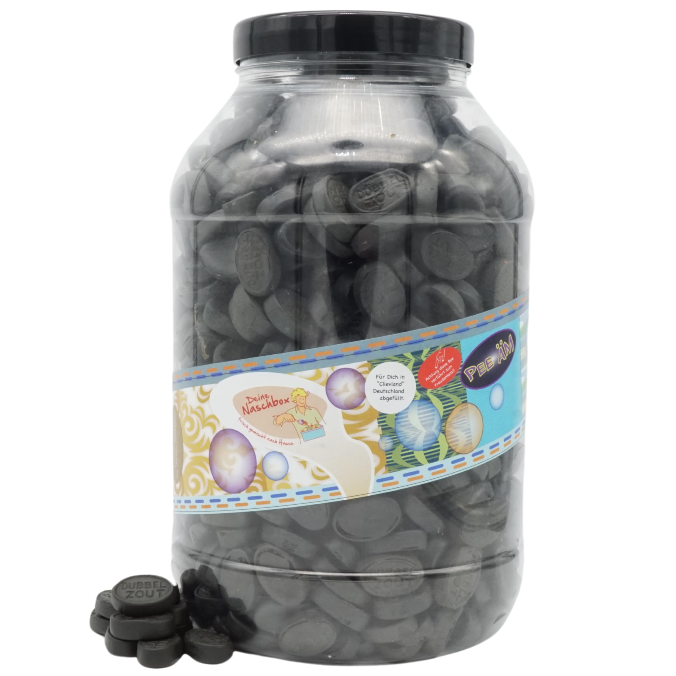 Deine Naschbox | Doppelt gesalzenes Lakritz | 3kg Mega Pot | XXL Großpackung für Party, Candybar & als Geschenk - Intensiv aromatisch im Geschmack