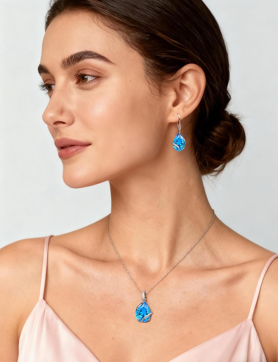 STARCHENIE 925 Sterling Silver Necklaces for Women Pear Cut Birthstone Pendant Necklace Jewelry Gift - Image 3