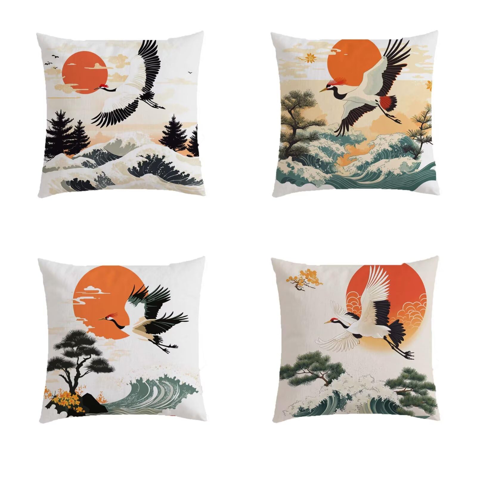 Housse de coussin de jardin extérieur 50x50 pour embellir votre terrasse en été, lot de 4 S281
