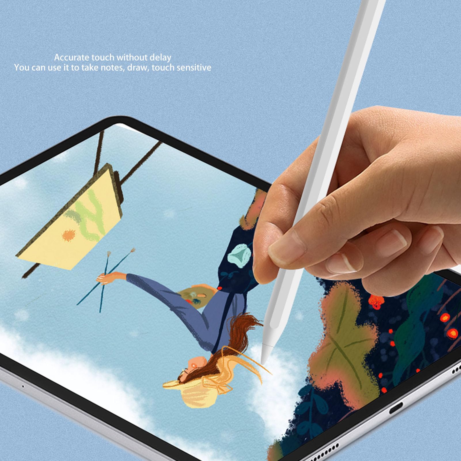 Lápiz óptico para Tableta, Lápiz óptico para Pantallas Táctiles, Lápiz óptico de Disco Magnético con Sensibilidad a la Inclinación, Rechazo de Palma para Tableta iOS Superior a