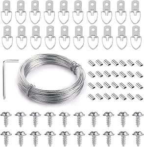 LOVEWEE Picture Hanging Kit - 182 Pieces With Wire, D-Rings, Screws & Screwdriver - View #2