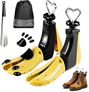 2 pieces shoe stretchers for women and men - shoe spreader for tight shoes - adjustable in length and width, boots, hiking shoes, boats, sneakers - effective shoe width to relieve pressure
