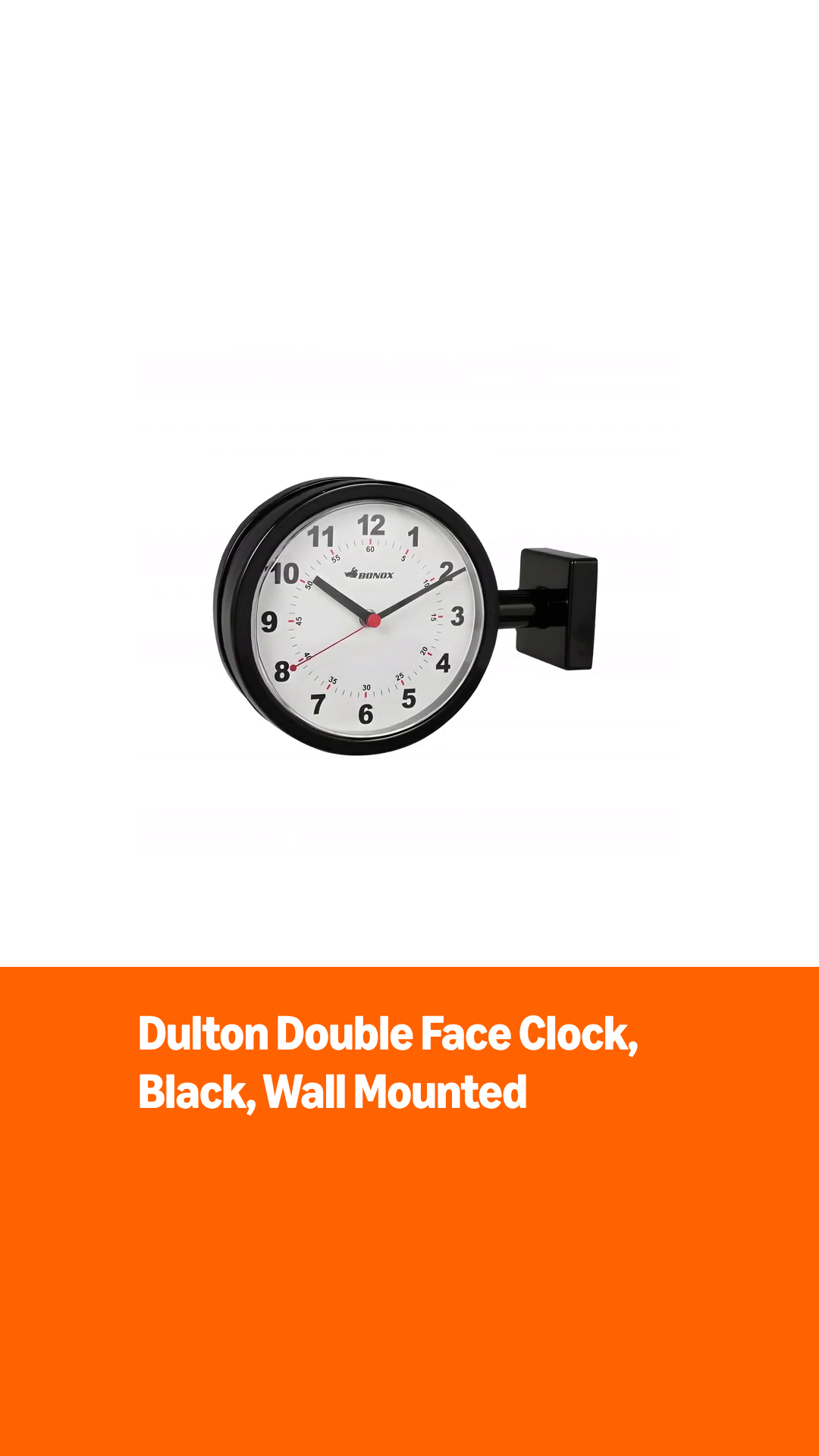 Amazon.com: Dulton S624-659BK Double Face Clock, Black, Small Wall 