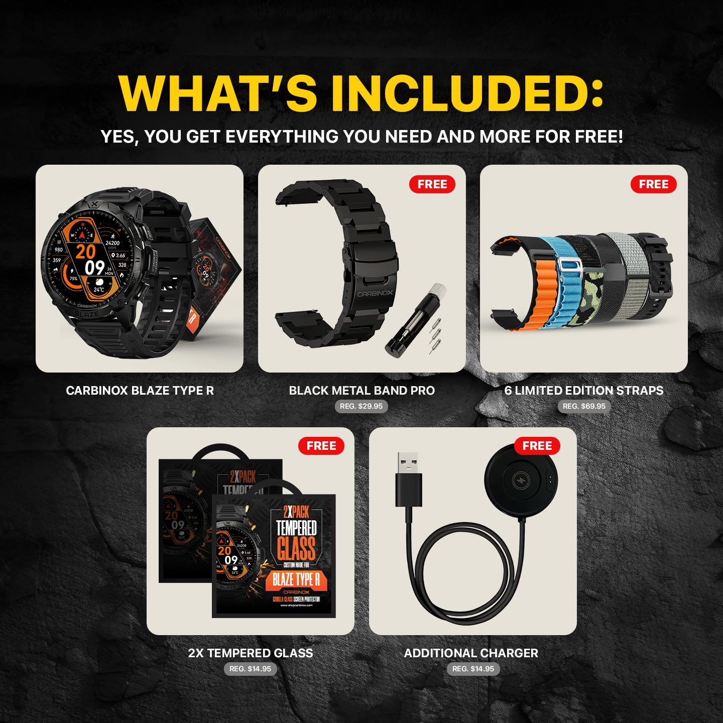 Amazon.com: CARBINOX Blaze Smart Watch with GPS – Rugged Fitness