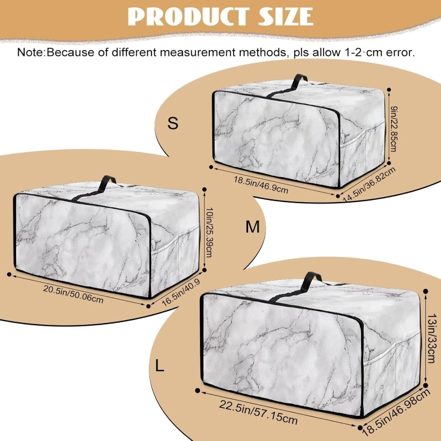 Marble Print Toaster Oven Dust Cover Heavy Duty with Storage Pockets, Heat-Resistant Case for Toaster Ovens Small Appliances, Easy to Clean (Large-18.5 * 22.5 * 12.99 inches, White)