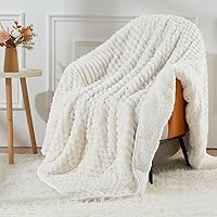 Uttermara 15lbs Queen Weighted Blanket - Soft Fleece & Sherpa, 60x80 Cream White for Deep Sleep & Anxiety Relief