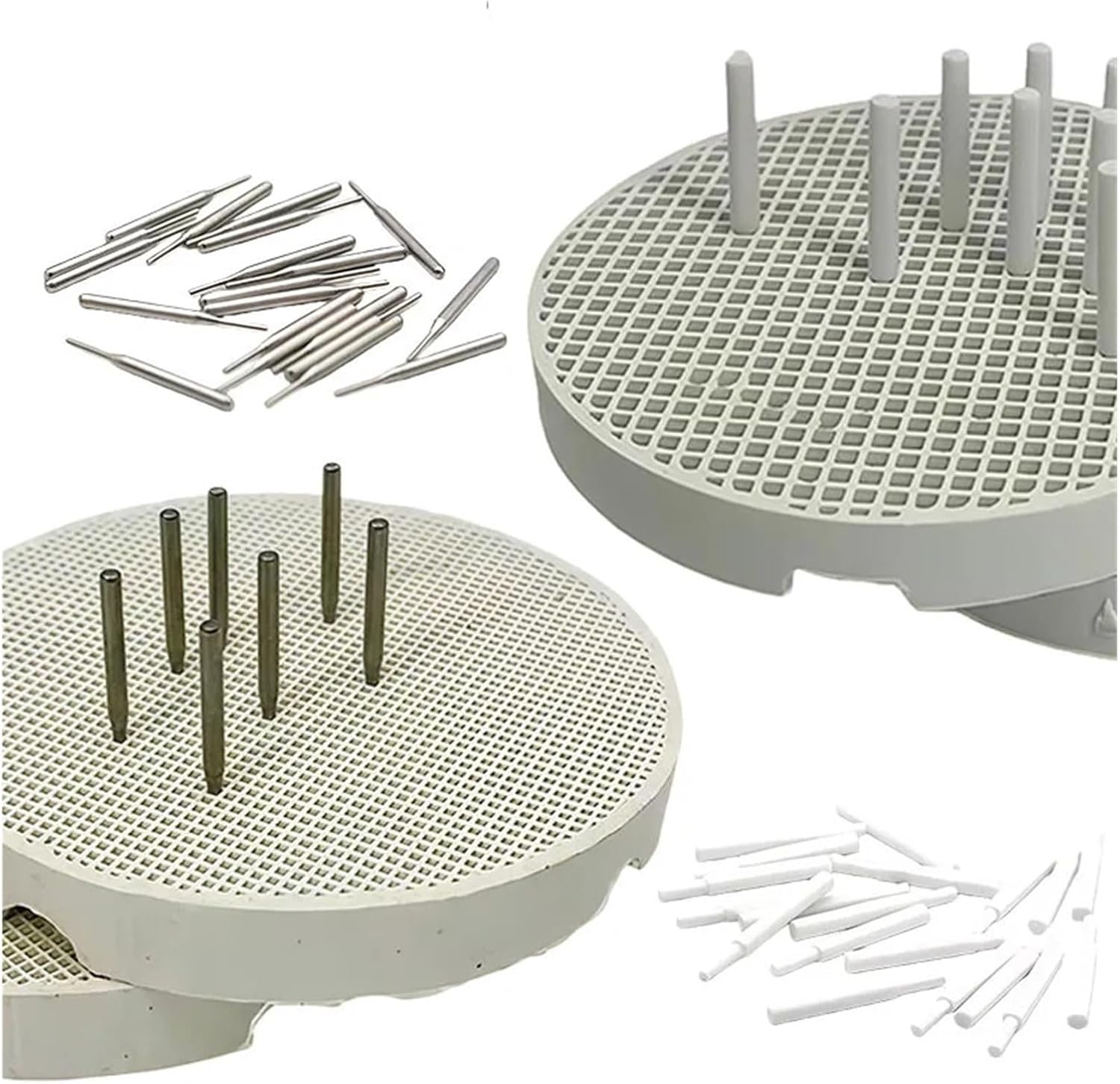 Dental Lab Honeycomb Firing Trays Dental Zirconia Porcelain Baking Tray Denture Technician Pin and Rack Tool(2Pcs Large Holes)