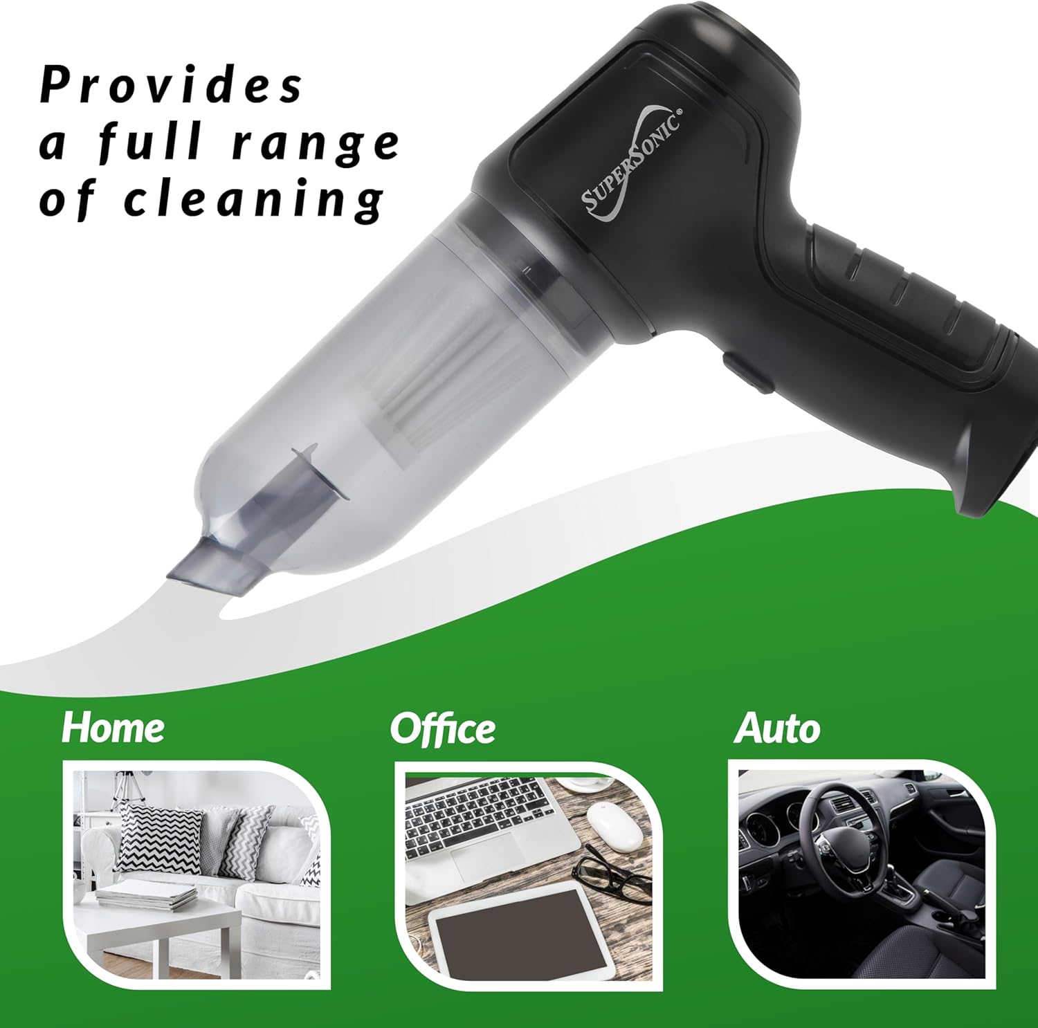 Supersonic SC-810HV Cordless Multi-Function 4 in-1 Hand Vacuum Cleaner, Powerful Suction, Lightweight and Compact, HEPA Filter, Vacuum | Blow | Inflate | Compress