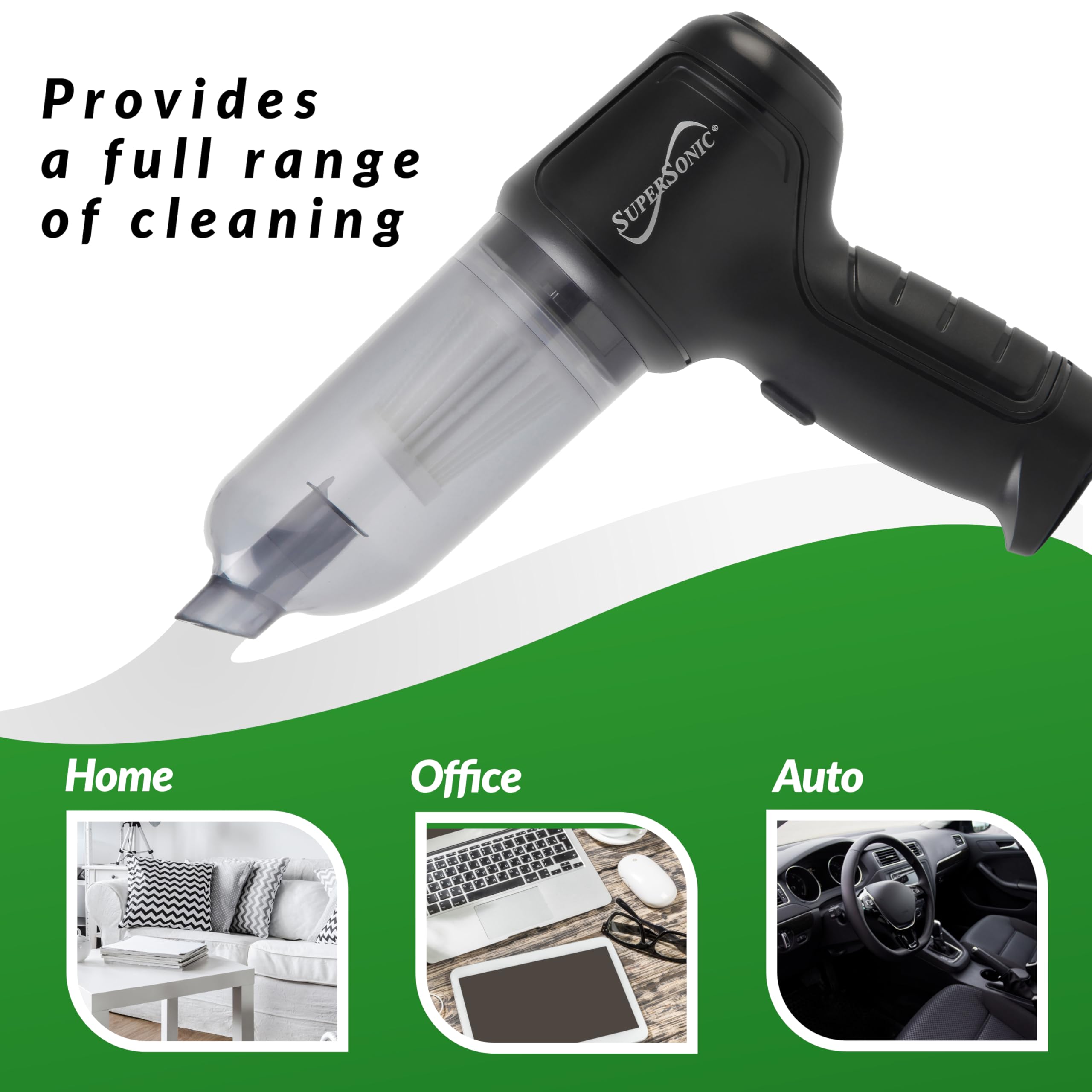 Supersonic SC-810HV Cordless Multi-Function 4 in-1 Hand Vacuum Cleaner, Powerful Suction, Lightweight and Compact, HEPA Filter, Vacuum | Blow | Inflate | Compress