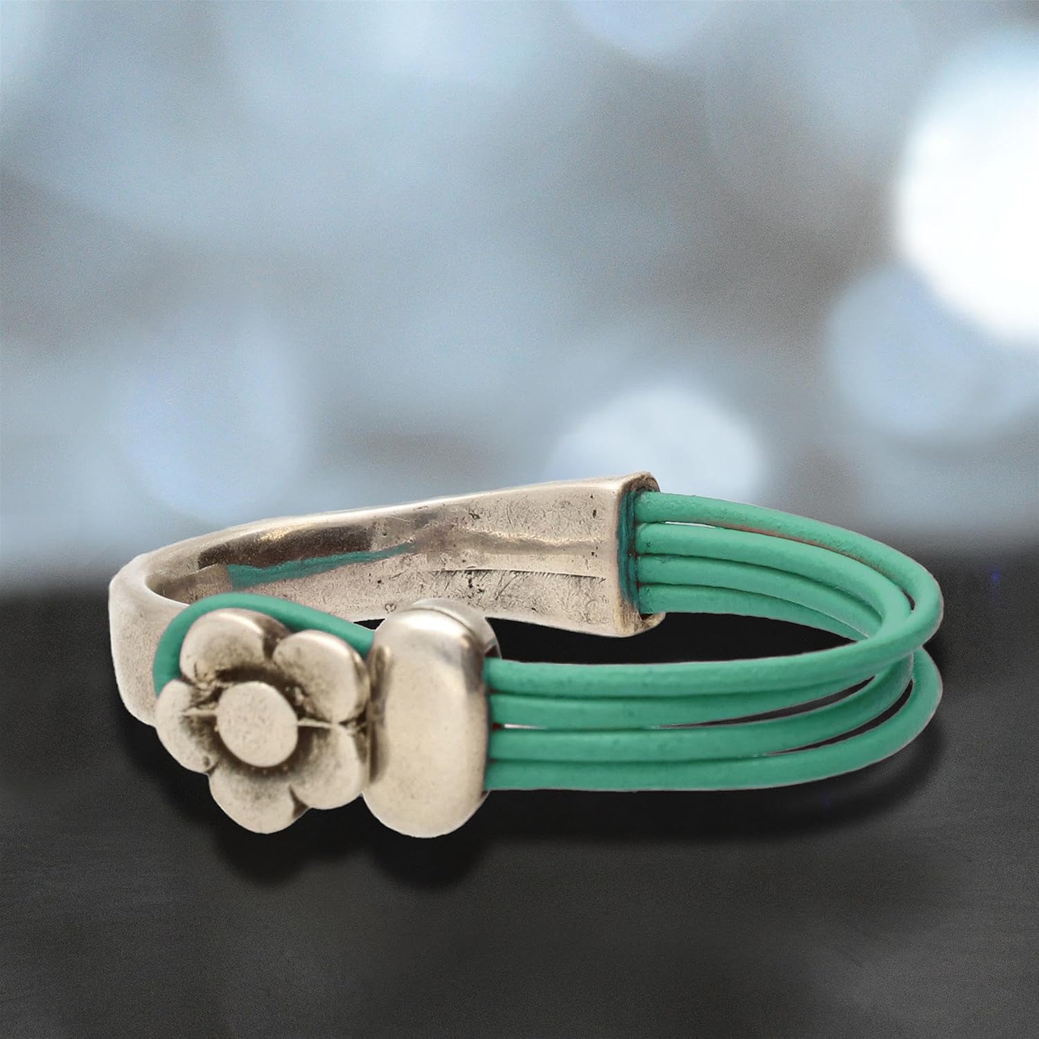 The Beadsmith Greek Leather Cord – Aqua Color – 1.5mm Spool – 50 Meters/164 Feet – Leather Thong Ideal for Braiding, Beading, Necklaces, Fine Lacing, Hair Accessories & DIY Jewelry Making