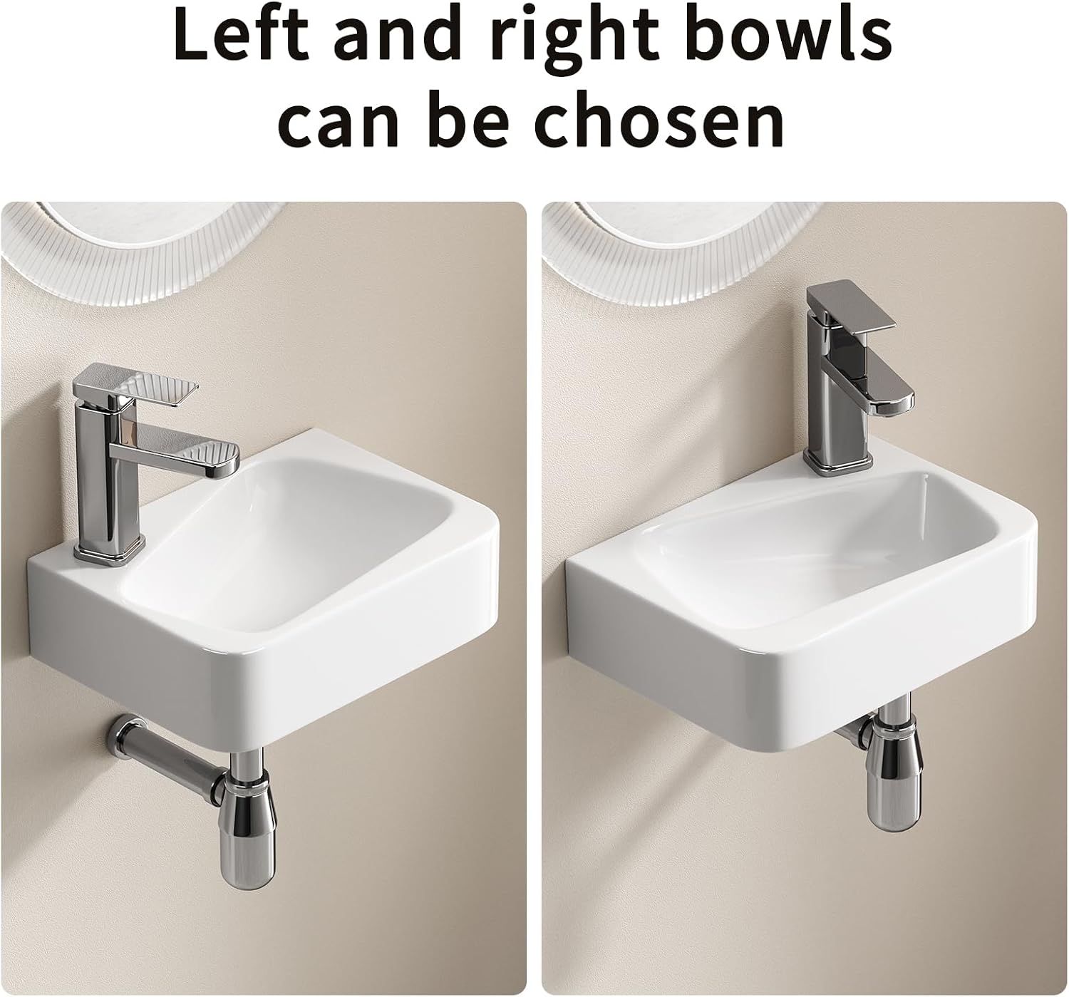 Wall Mounted Floating Bathroom Sink with Faucet & Drain – 15.5x15.5" Rectangular Ceramic Vessel Sink, Space Saving Small Vanity Sink for RV, Commercial Restrooms – Easy Clean White Basin