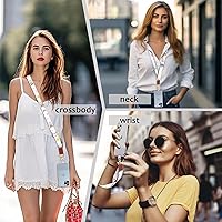 Vista 2 de Cordón cruzado para teléfono celular con correa para la muñeca, cordones para teléfono alrededor del cuello, correa ajustable para teléfono, cordón