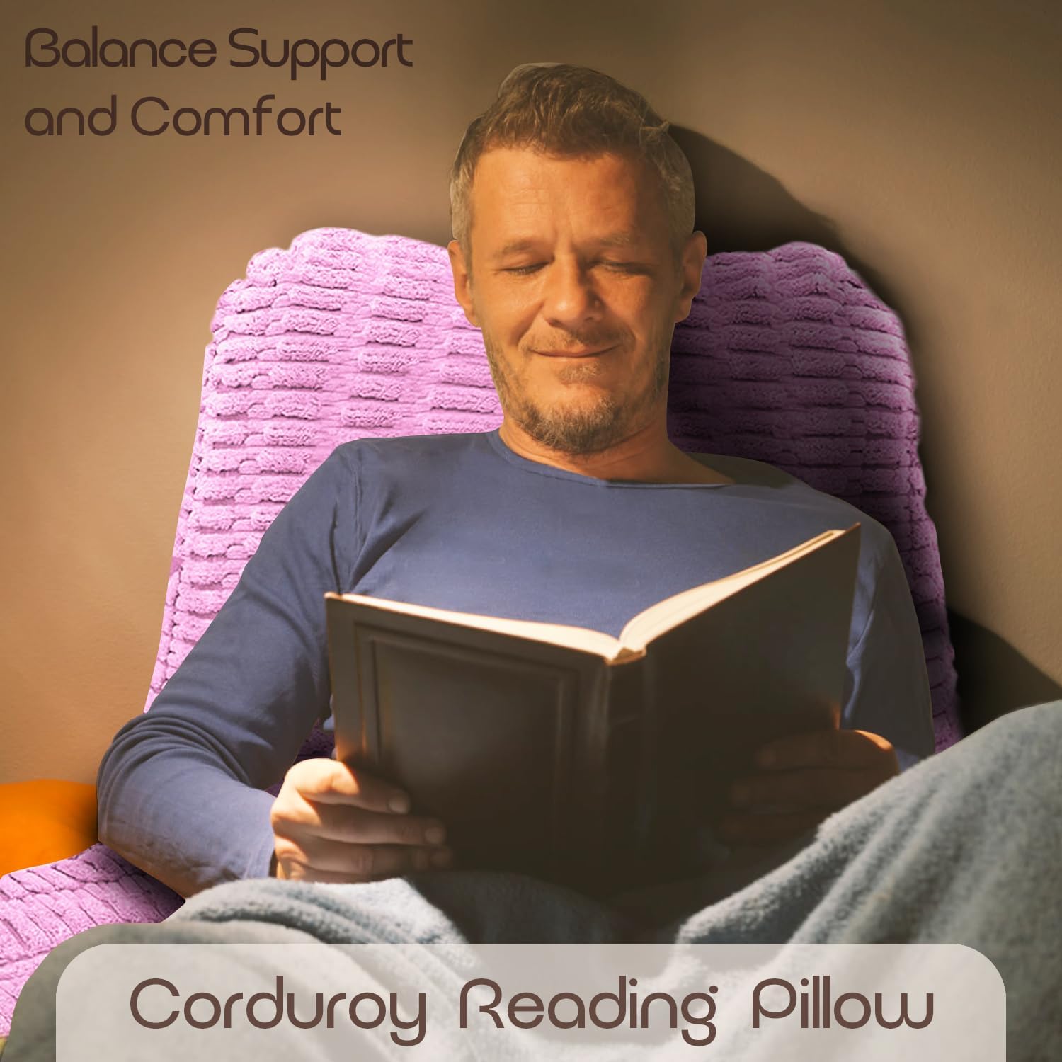 Reading Pillows for Sitting in Bed Adult, Back Rest Pillow for Sitting Up in Bed and Couch, Back Support Chair Pillow Support for Adult Backrest Pillows for Reading (Pale Pink 21 Inch)