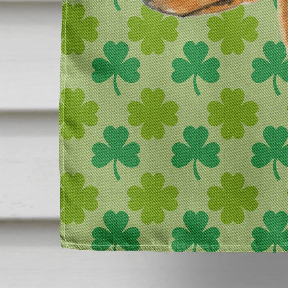 Caroline's Treasures SS4397CHF Min Pin St. Patrick's Day Shamrock Portrait Flag Canvas, Large, Multicolor