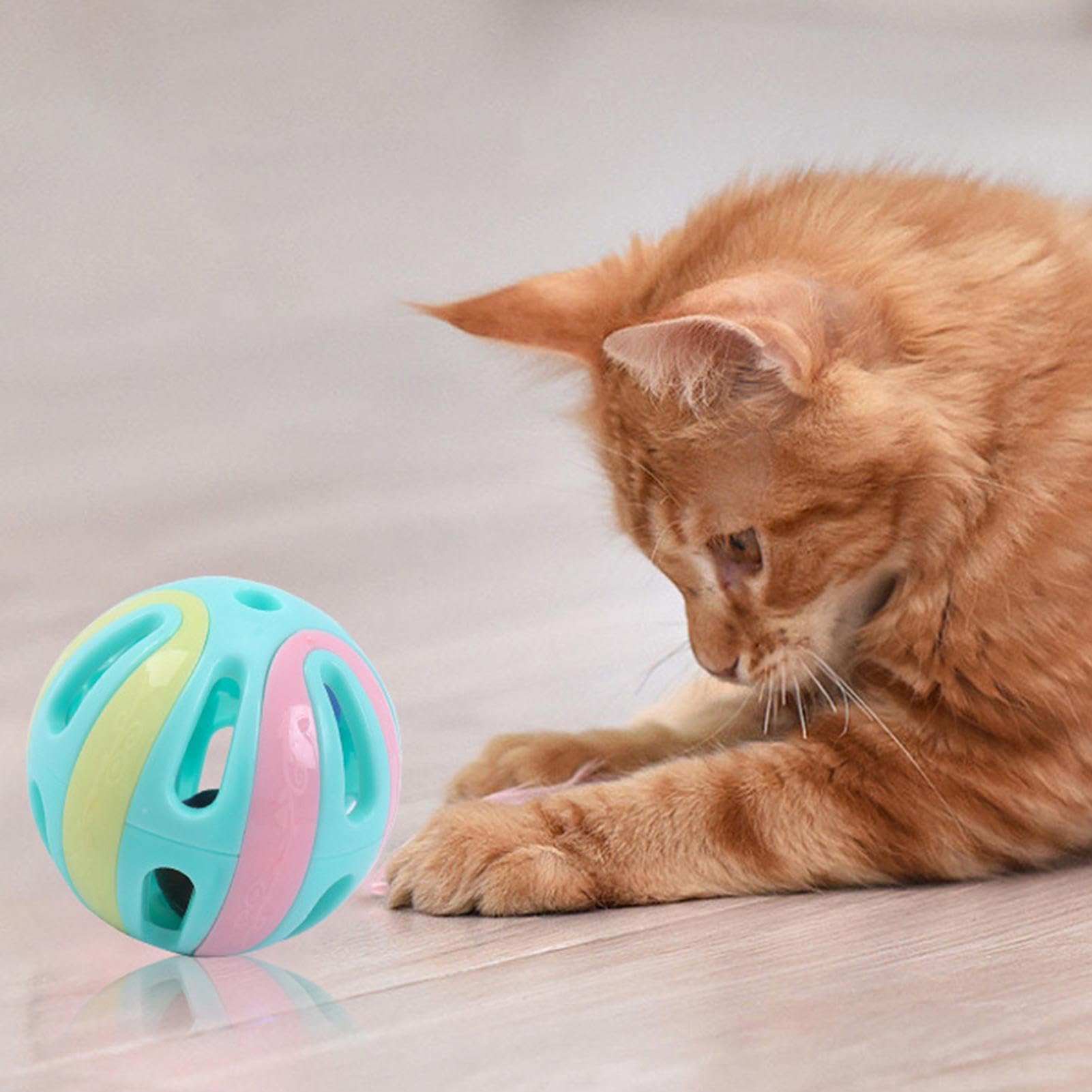 ENERKEEN 24PCS Value Pack Plastic Ball Cat Toys Balls Without Bells For Indoor Kitten, Gifts For Cats(26 Holes, 42mm