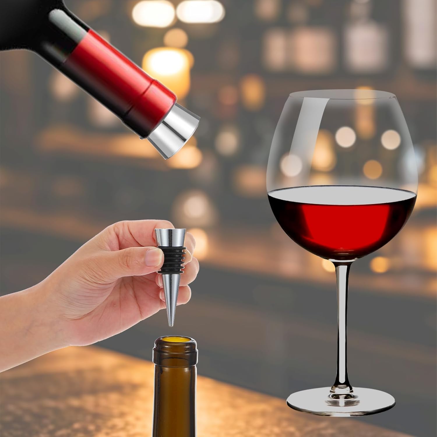 20 Pieces Wine Bottle Stopper, Resin Wine Bottle Stoppers Molds Set Accessories, Wine Stoppers for Silicone Mold Epoxy Resin (Zinc Alloy)