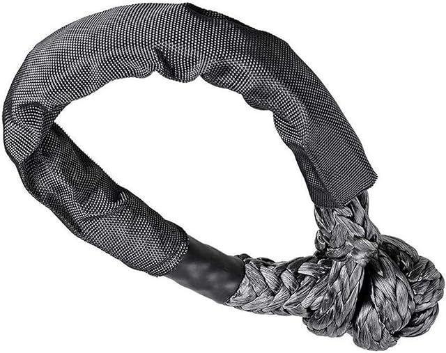 QPY Soft Shackle Rope Synthetic with Protective Sleeve, 35,000lbs Breaking Strength Soft Shackle Rope Synthetic for Boating ATV Truck Recovery
