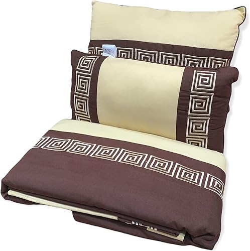 Miniatura 4 de Juego de edredón de microfibra bordada de 8 piezas, tamaño KingCalifornia King (dorado con chocolate) incluye juego de funda de edredón Astrid y un