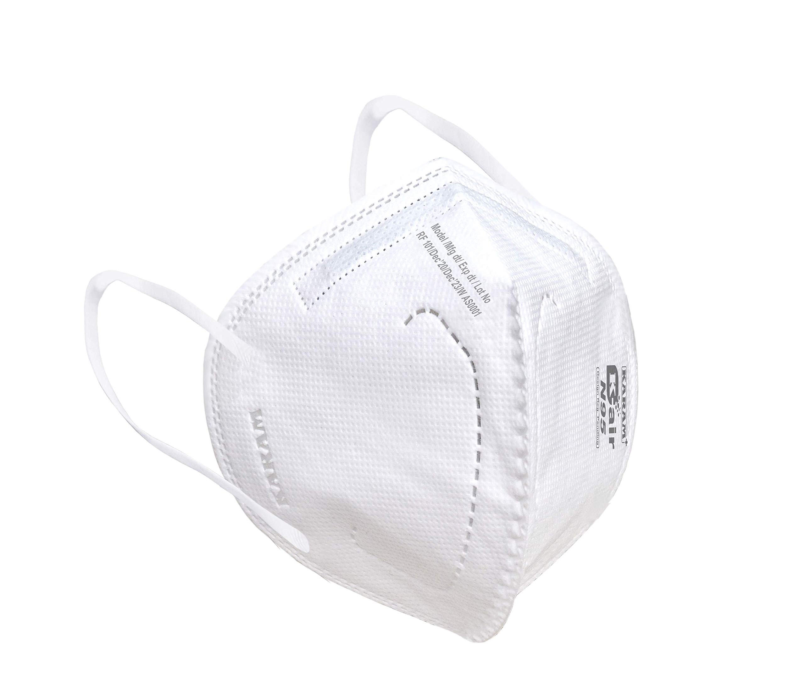 Karam K-AIR Non-woven Polypropylene soft fabric N95 Mask with Ear Loops_ Pack of 12, White (RF101(WHITE)_12(ECOM)) (B08GZS5YCD) Amazon Price History, Amazon Price Tracker