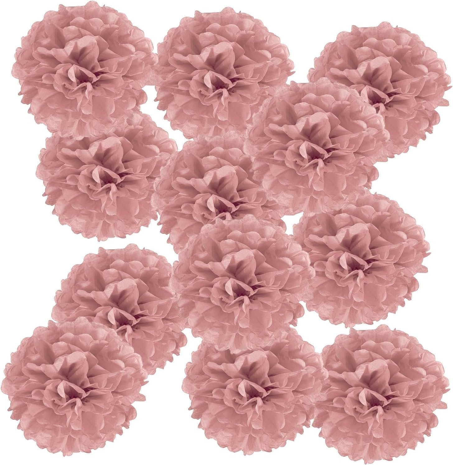 12 Pcs 7.87 x 7.87 Inch Paper Pom Poms Flower Ball Kit Party Bean Red HEVERCH 1052