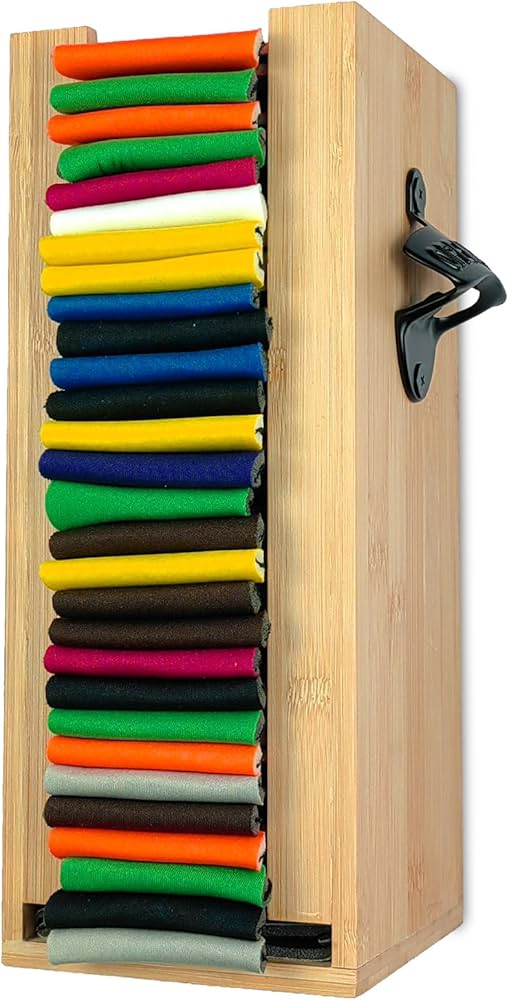 2 in 1 Wooden Can Cooler Holder with Bottle Opener, Bamboo Beer Can Sleeves Storage Organizer and Dispenser, Great Gifts for Beer Lovers, 12", Boyfriend Husband