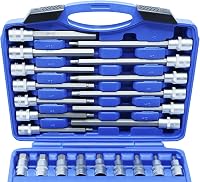 CCLIFE 30 részes hosszú belső hatszög bitnyelv készlet 5-19mm 1/2" meghajtás 7