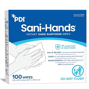 Sani-Hands Ethyl Alcohol Hand Sanitizing Wipe Individual Packet 10 Wipes each 10 Packs
