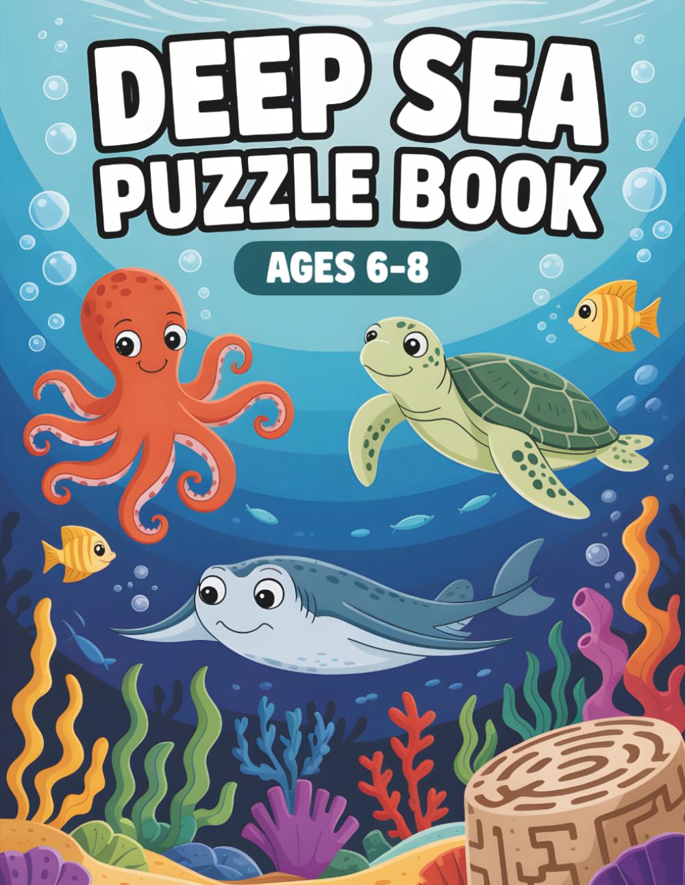 Deep Sea Puzzle Book: An Ocean Adventure of Puzzles, Featuring Sudoku, Mazes, Crosswords, and Word Searches for Young Explorers (Ages 6-8)