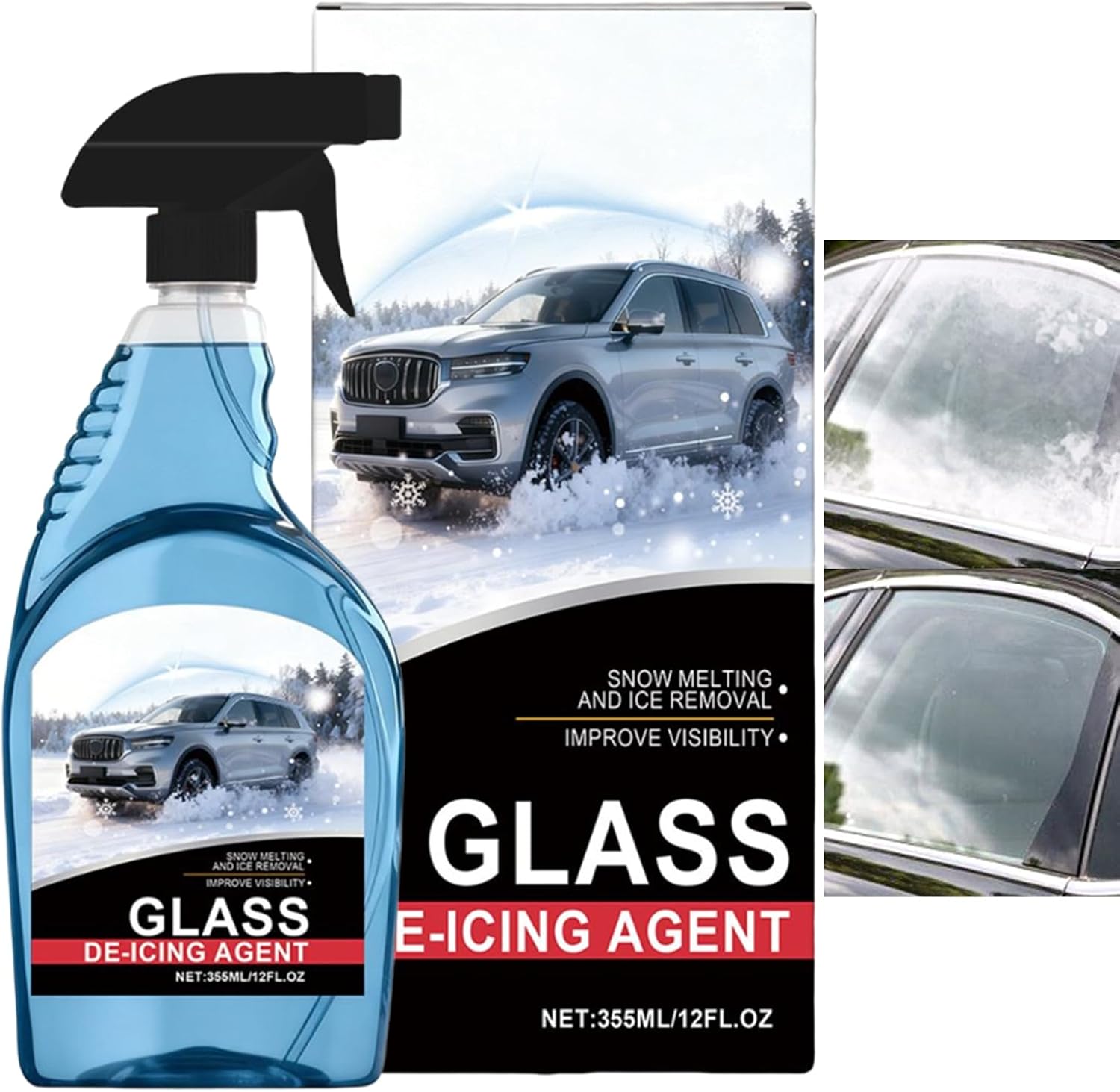 Windshield Deicer | 12fl.oz Fast-Acting Defroster - Windshield Ice Melt - for Truck Frost Windscreens Mirrors Headlights Locks