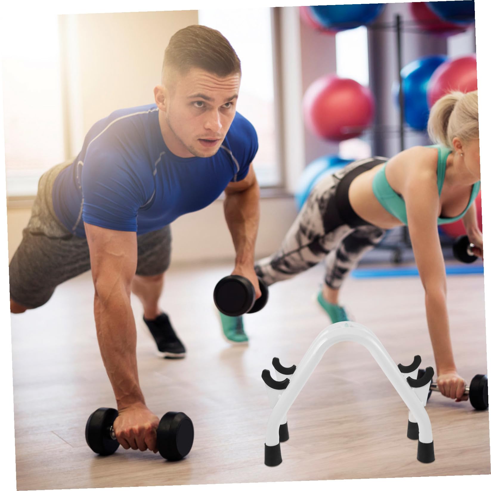 Soporte para Mancuernas Resistente con Base Estable y Protección Antidesgaste Estante Robusto para Pesas Fitness Casa y Gimnasio Soporte Vertical Seguro para Barra y Mancuernas