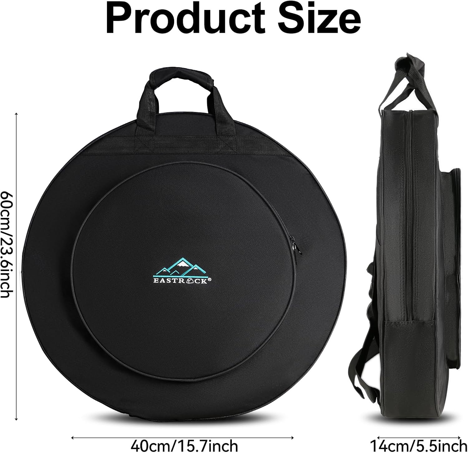 EASTROCK 22” Cymbal Bag Padded Cymbal Case Storage with Strap For Cymbal Protection