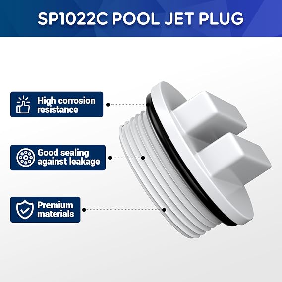 SP1022C 1.5 Threaded Pool Drain Plug with O-Ring