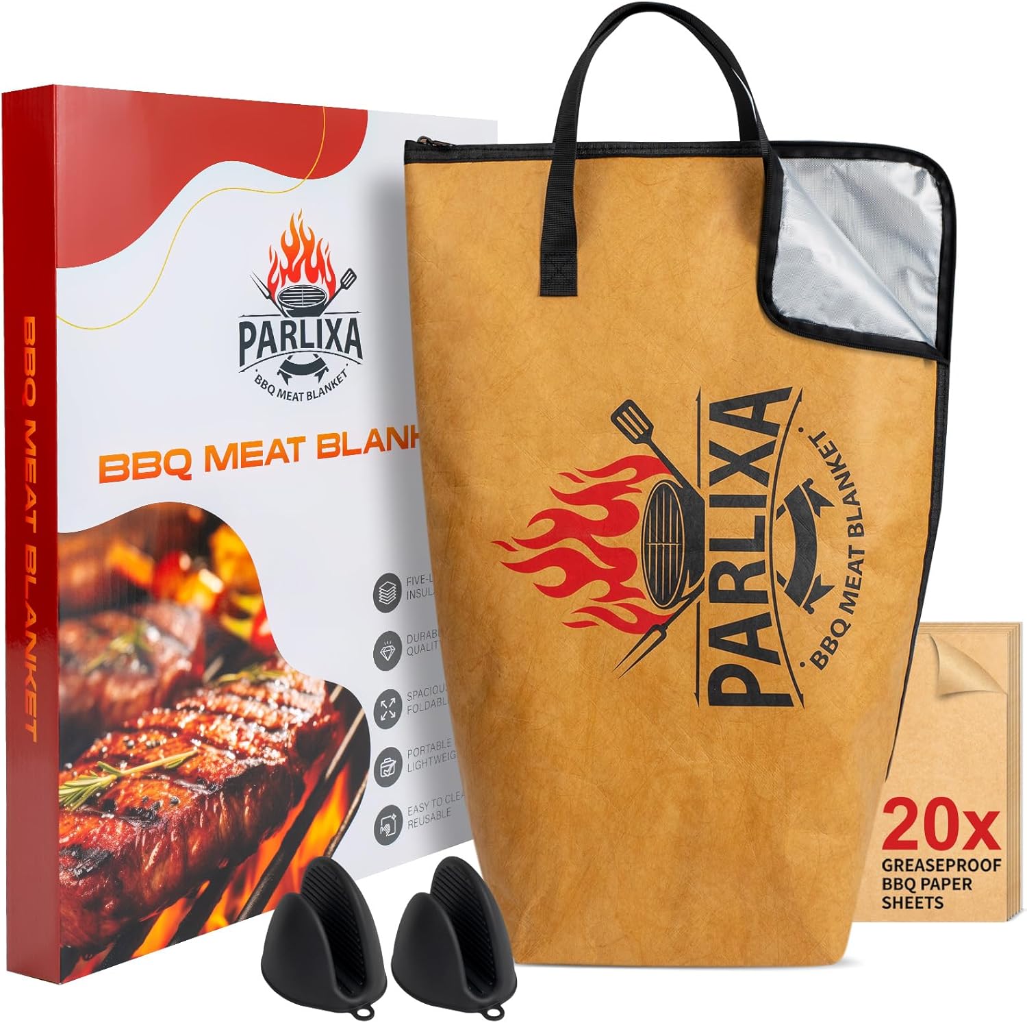 BBQ Blanket for Resting Meat – 21in Insulated Brisket Bag – 5-Layer Heat Retention Meat Resting Bag – Unique Gifts for Men, Dads & Grill Lovers – Smoker Accessory for Brisket & BBQ