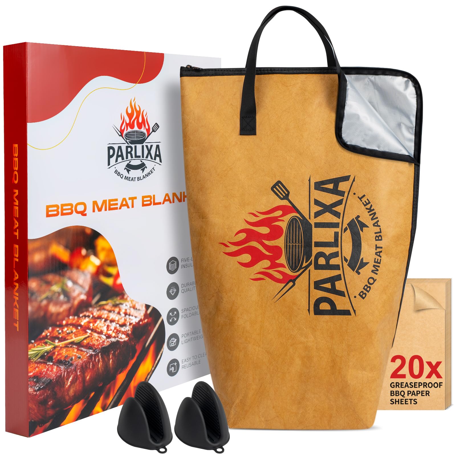 BBQ Blanket for Resting Meat – 21in Insulated Brisket Bag – 5-Layer Heat Retention Meat Resting Bag – Unique Gifts for Men, Dads & Grill Lovers – Smoker Accessory for Brisket & BBQ