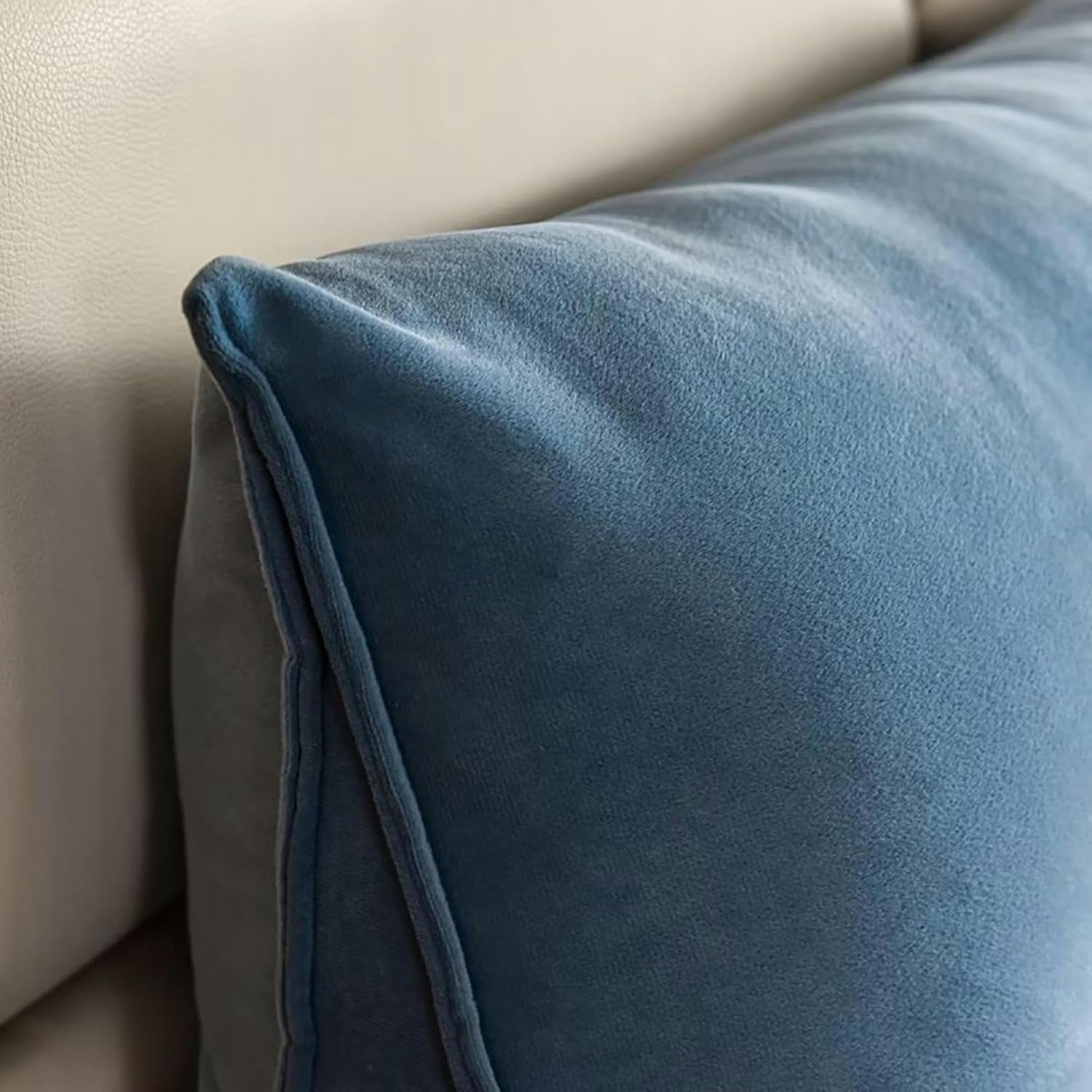 Wedge Headboard Pillow, Headboard Pillow, Headboard Backrest Wedge Pillow with Removable Cover Side Pockets, Dark Green Wedge Pillow(Purple,Twin-39x20x8in)
