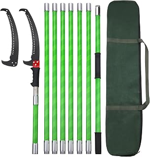 Likeem 27ft Extendable Tree Pole Pruner Saw - Manual Branch Trimmer with Alloy Steel Blade, Lightweight Poles & Storage Bag
