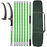 26 Feet Tree Pole Pruner Manual Branches Trimmer Tree Branch Garden Tools Loppers Hand Pole Saws Extendable Height 26FT