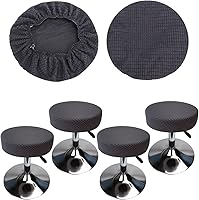 Vista 7 de Funda de taburete redonda de 12 a 16 pulgadas, fundas de asiento redondas para taburetes de bar, tela de lujo elástica, lavable, jacquard a prueba