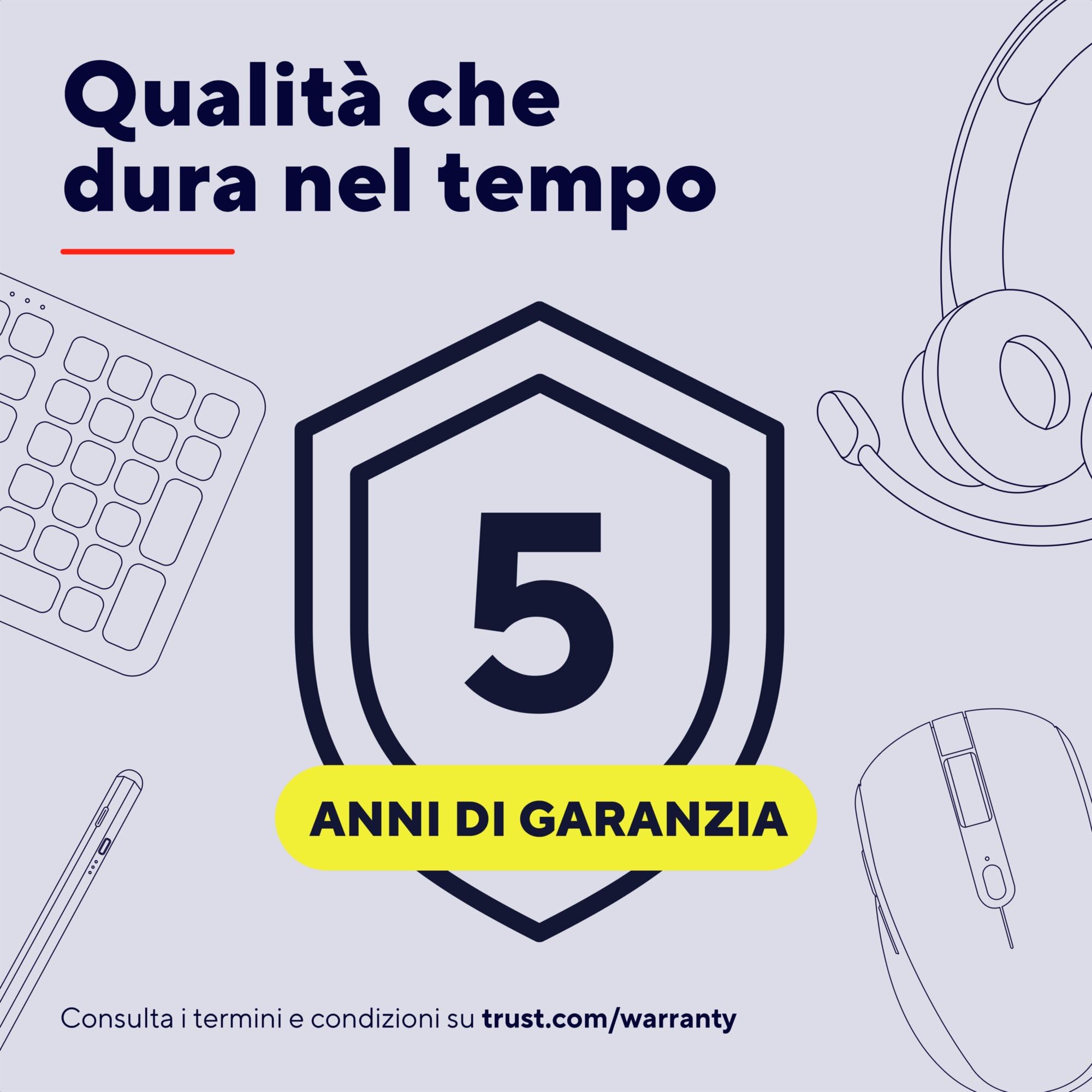 Trust Ayda Max USB Cuffie con Microfono ENC Cancellazione del Rumore, Auricolari con Filo 1,80 m, Mic Noise Cancelling, 85% Plastica Riciclata, Headphones Over-Ear Cablato per PC Laptop Mac, Nero
