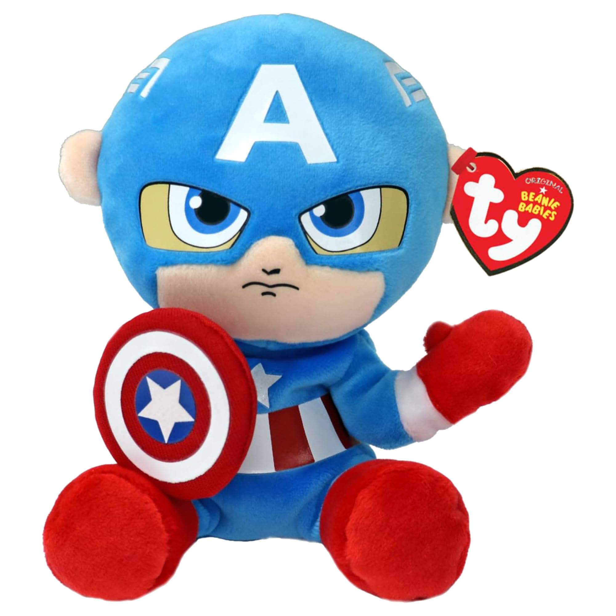 TY Marvel Multipack Iron Man & Captain America Beanie Babies – Weiche Plüschtiere für Kinder, Babyspielzeug, Sammelbare Kuscheltiere, Plüschfiguren für Kinder