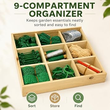 Garden Tools Set, Gardening Sets with Wooden Tool Box, Garden Tools and Equipment, Gardening Gifts for Men, for Mum, Gran, Father