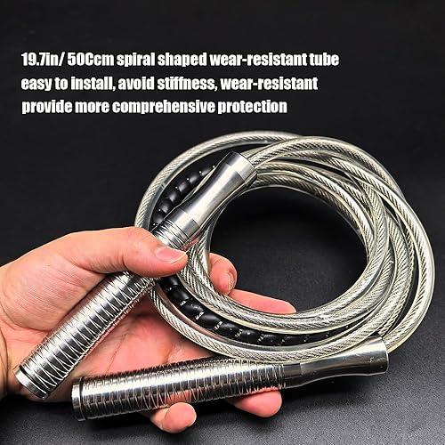 Miniatura 5 de Ahomie Cuerda de saltar pesada, cuerda de salto pesada para mujeres, hombres, entrenamiento de fitness y resistencia, cuerda ajustable y gruesa,