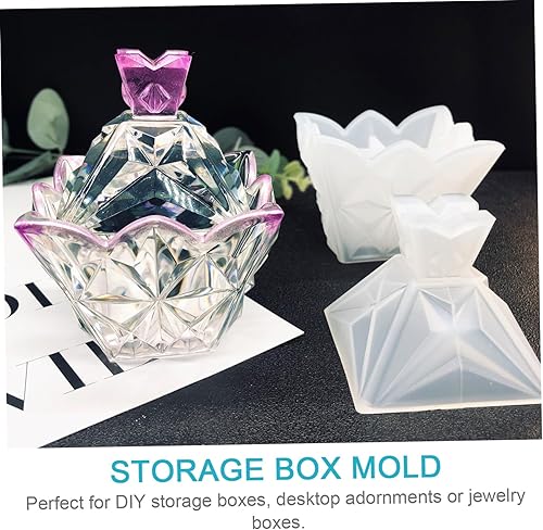 Miniatura 6 de VILLCASE Caja de almacenamiento, molde para lápiz labial, bandeja de molde de resina, moldes de resina de silicona, moldes de silicona para caja de