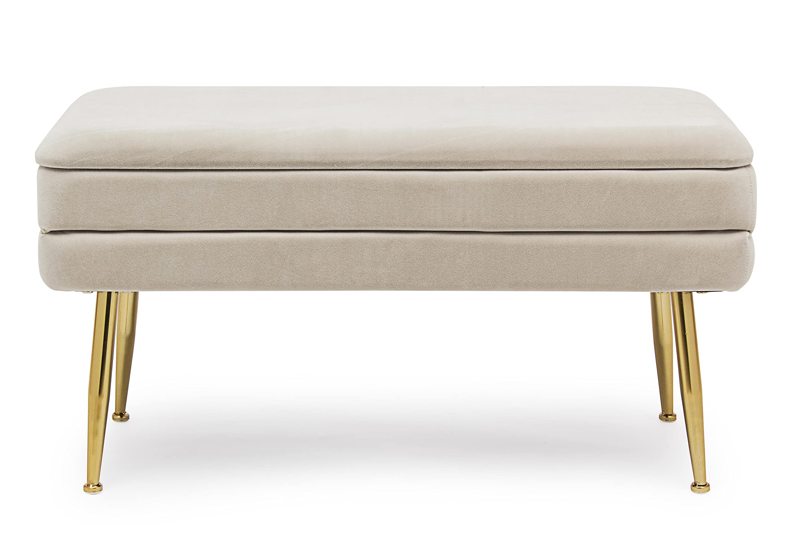 Fashion Commerce - Banco contenedor Pavlina, Beige, 80 x 38 x 42 cm