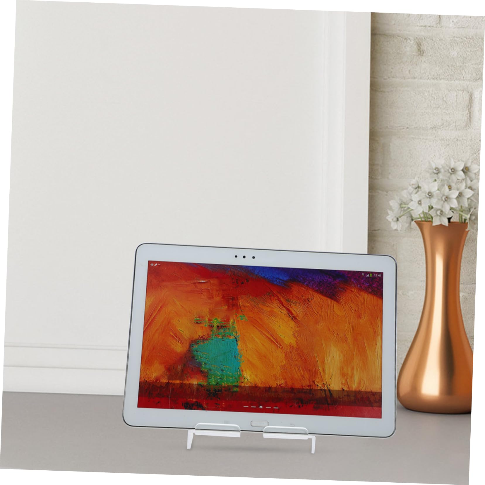 Supporto per Tablet da Scrivania Pieghevole in Acrilico Regolabile | Struttura Leggera e Compatta, Uso in Camera e Dormitorio, Supporto da Tavolo per Lettura e Visione