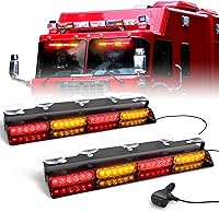Vista 21 de HLauto Luces estroboscópicas de emergencia 6Z4J: luces de seguridad blancas ámbar de 2 x 16.8 pulgadas, 48 luces LED intermitentes de advertencia