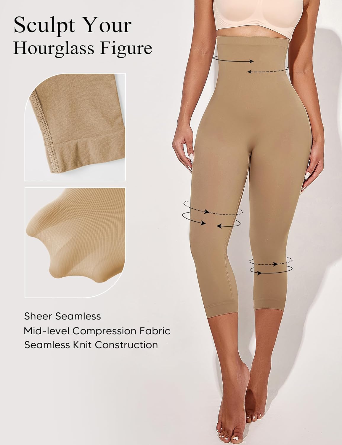 High Waisted Seamless Shapewear Leggings for Women Tummy Control Body Shaper Butt Lift Thigh Slimmer - Image 4