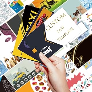 Custom Business Cards - Taxi Yellow, 1000 Pcs with 2 Card Holders, 3.5x2 Inches, Double Sided, Perfect for Small Business & Pet Industry