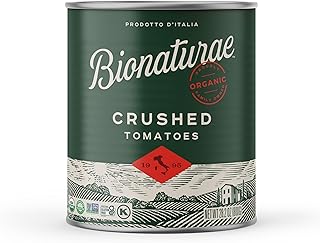 Bionaturae Organic Crushed Tomatoes - Crushed Tomatoes Can, Crushed Tomatoes Organic No Salt, Keto Friendly, Non-GMO, No Added Sugar, No Added Salt, Made in Italy - 28.2 Oz
